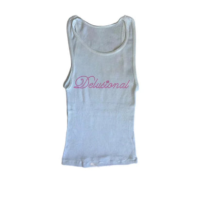 Vintage Punk Rhinestone Letter Gothic Sleeveless Streetwear Short Sleeve Sexy T Shirt Y2k Style Crop Tank Top Women Summer Camis Lavender