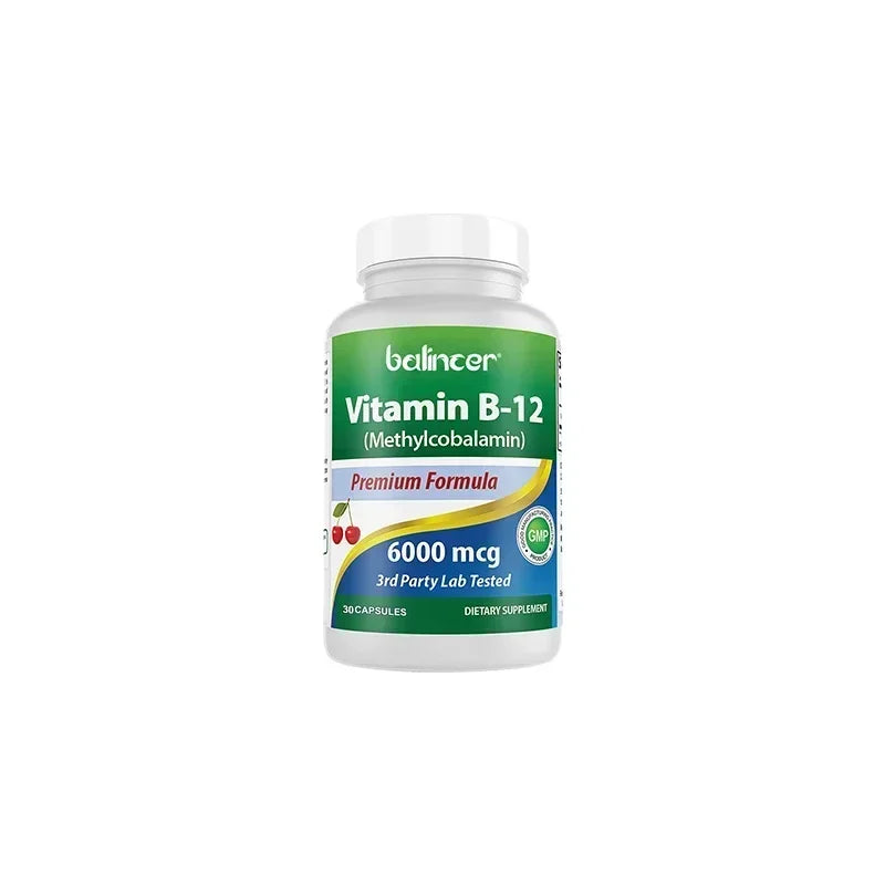 Vitamin B12 - Improve Mood, Improve Brain, Strengthen Nervous System, Increase Energy, Promote Metabolism, Maintain Heart Health 30 count-1 bottle