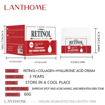 Face Body Whitening Cream Retinol Collagen Hyaluronic Acid 3in1 Remove Dark Spots Eliminate Melanin Dispel Acne Lighten The Skin