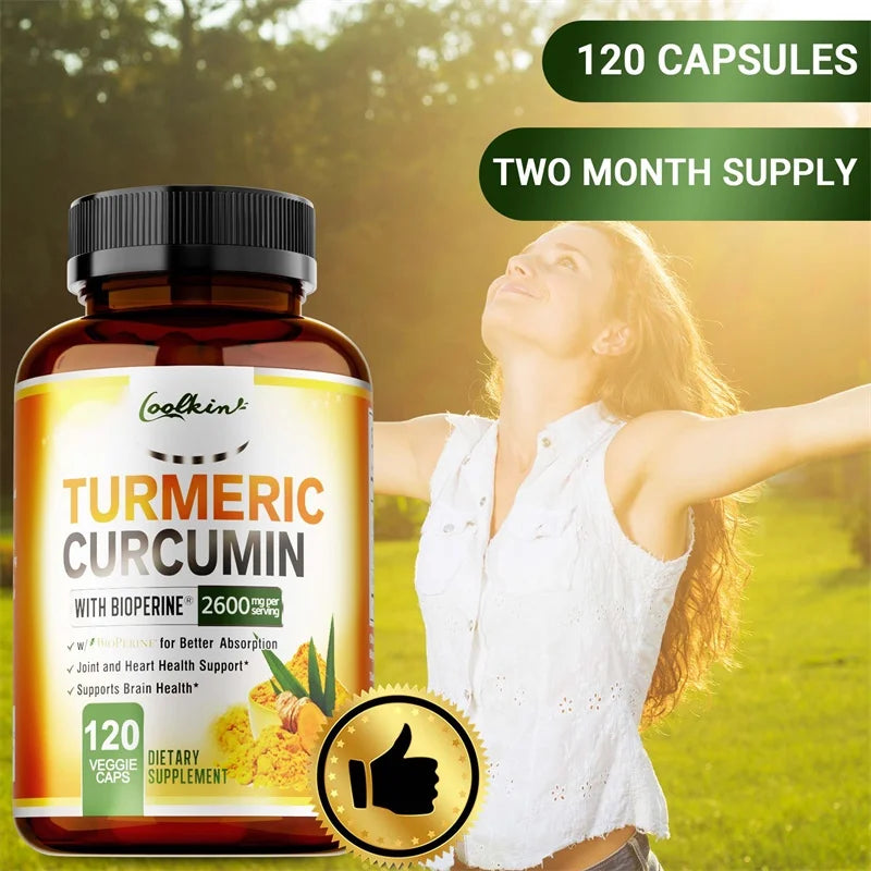 Turmeric Curcumin - Relieve joint pain, promote bone growth, Supports Joint Inflammation, Antioxidant and Digestive Health