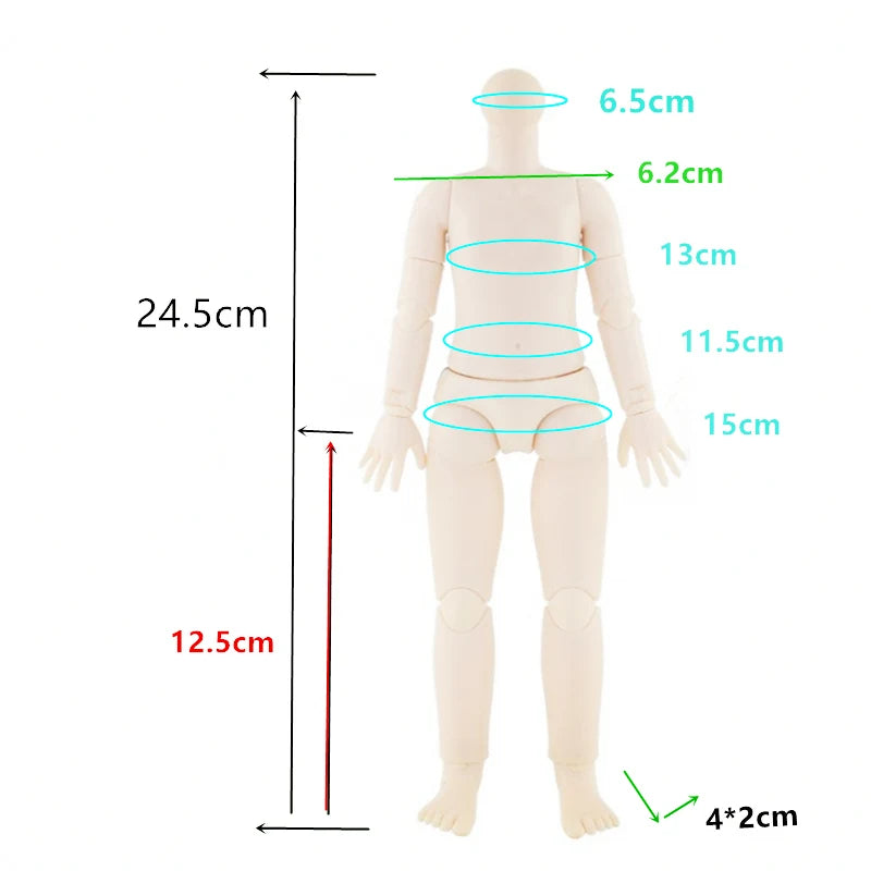 Cartoon Style Clothes Suit for 1/6 Bjd Doll Accesssories for 30cm Baby Doll Dress Up Toys for Children