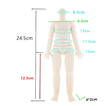 Cartoon Style Clothes Suit for 1/6 Bjd Doll Accesssories for 30cm Baby Doll Dress Up Toys for Children
