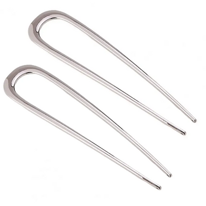 2Pcs French Pins Hair Pins 5.5 Inch Metal U-Shaped Hair Clip Hair Vintage French Twist Hair Pin for Women Girls Hairstyle Gifts Badiee Stylez