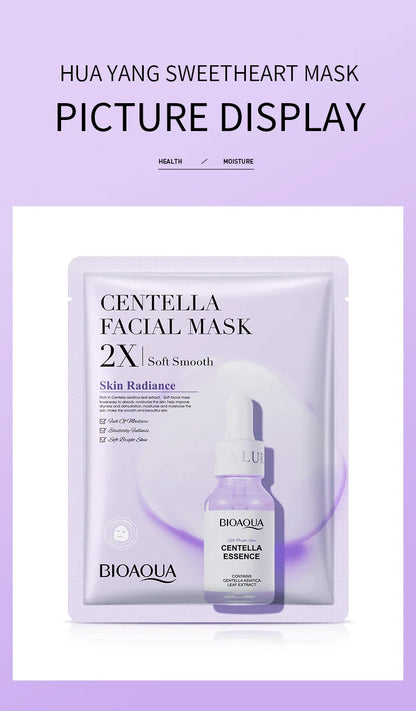 20 Pieces BIOAQUA Centella Collagen Vitamin C Facial Mask Moisturizing Refreshing Sheet Masks Hyaluronic Acid Skin Care Products