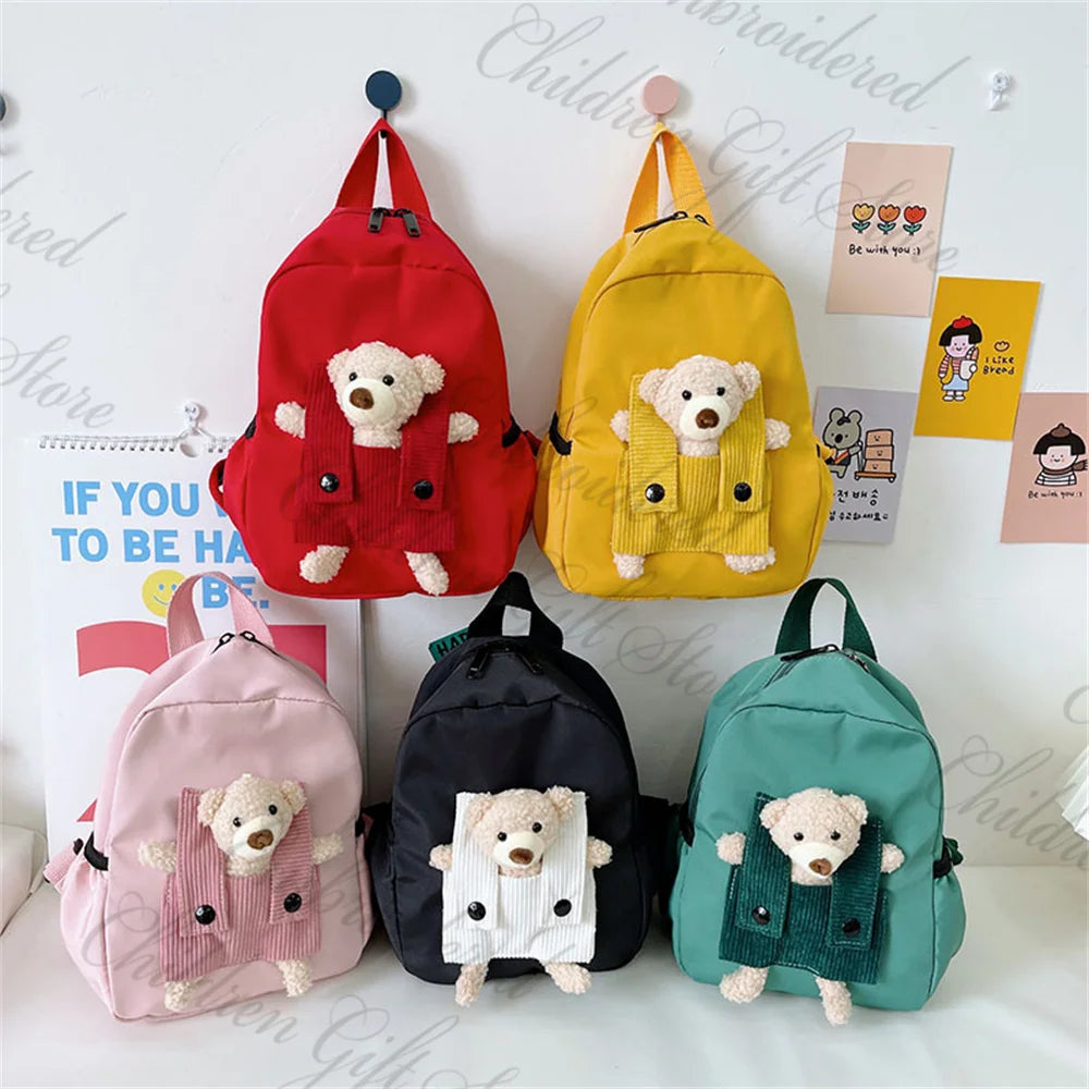 New Kids Cartoon Personalized Name Backpack Cute Baby Backpack Custom Embroidered Name Kindergarten Book Bag Outgoing Snackbags