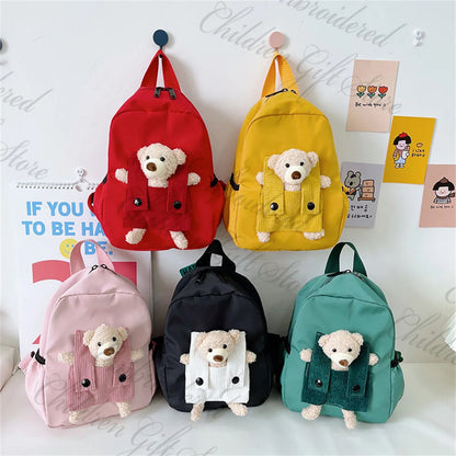 New Kids Cartoon Personalized Name Backpack Cute Baby Backpack Custom Embroidered Name Kindergarten Book Bag Outgoing Snackbags