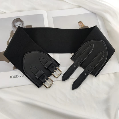 Wide Black Elastic Corset Belt Female Waist Plus Size Belts For Women High Quality Stretch Cummerbunds Big Waistband