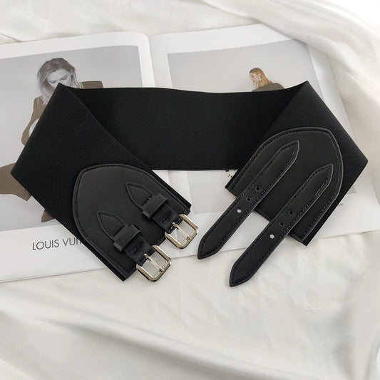 Wide Black Elastic Corset Belt Female Waist Plus Size Belts For Women High Quality Stretch Cummerbunds Big Waistband