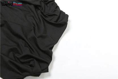 Weird Puss Elegant Irregular 2Piece Set Summer Women Chic Classic Tank Tops+Skirts Pants Matching Trend Ruched Suits Streetwear Badiee Stylez