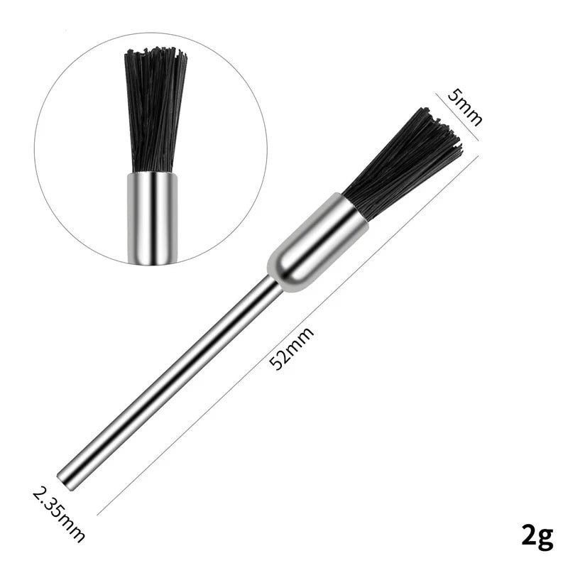 Nail Drill Bit Cleaning Brush Manicure Grinding Head Dual Brush Electric Drills Copper Wire Drill Brush Cleaner Nail Art Tools