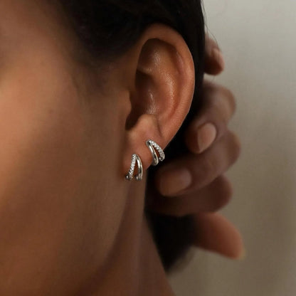 Gold Hoop Earrings for Women,14K Gold Plated Diamond Huggie Hoop Earrings for Women Wedding Gift For Woman Christmas Gift