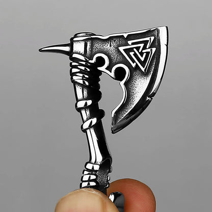 Nordic Retro Fashion Odin Viking Rune Axe High Quality Pendant Necklace Stainless Steel Rune Men and Women Amulet Necklace Gift Badiee Stylez