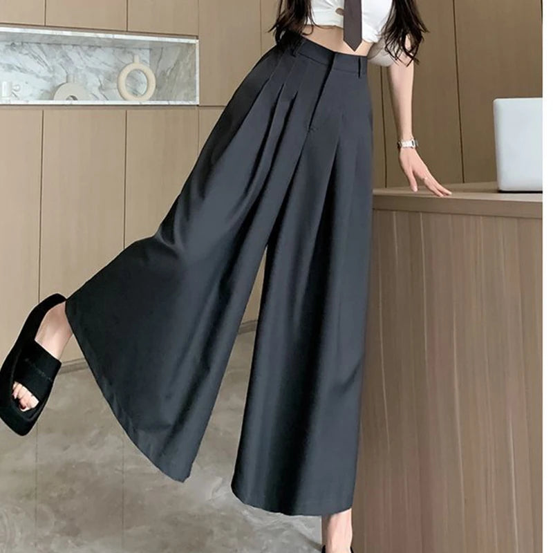 Irregular suit, pants, skirt, female 2024, short, loose, wide leg, big swing pants, high waist, slimming, pleated casual pants Badiee Stylez