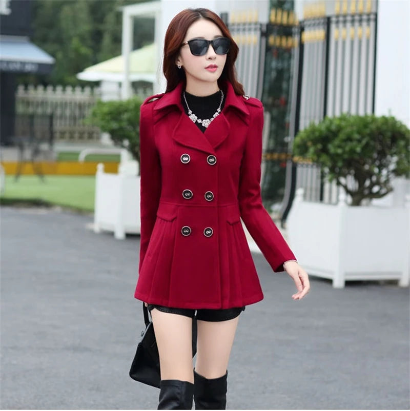 Women's Suit Woolen Coat 2024 Autumn Winter Age Reduction Elegant Ladies Wool Coat Appear Thin Fashion Short Lady Outerwear