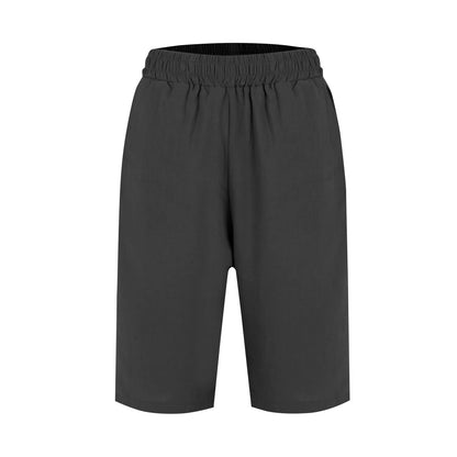 Womens Capris Cotton Linen Pants Drawstring Elastic Waist Pants Casual Cropped Trousers Daily Breeches Five Half Pants Pantalone