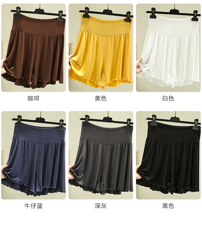 Modal Summer Shorts Sleep Bottoms Women Pure Color Casual Sleepwear Pants 2023 Loose Short Home Wide Leg Pants