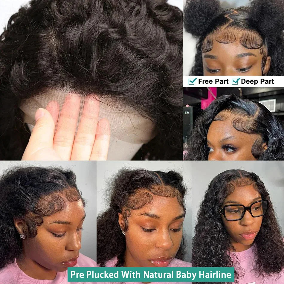 Mossily Short Curly Bob Wigs 13x6 HD Lace Front Human Hair For Women 220% Deep Wave 13x4 Frontal Brazilian Remy 5x5 Closure Wig