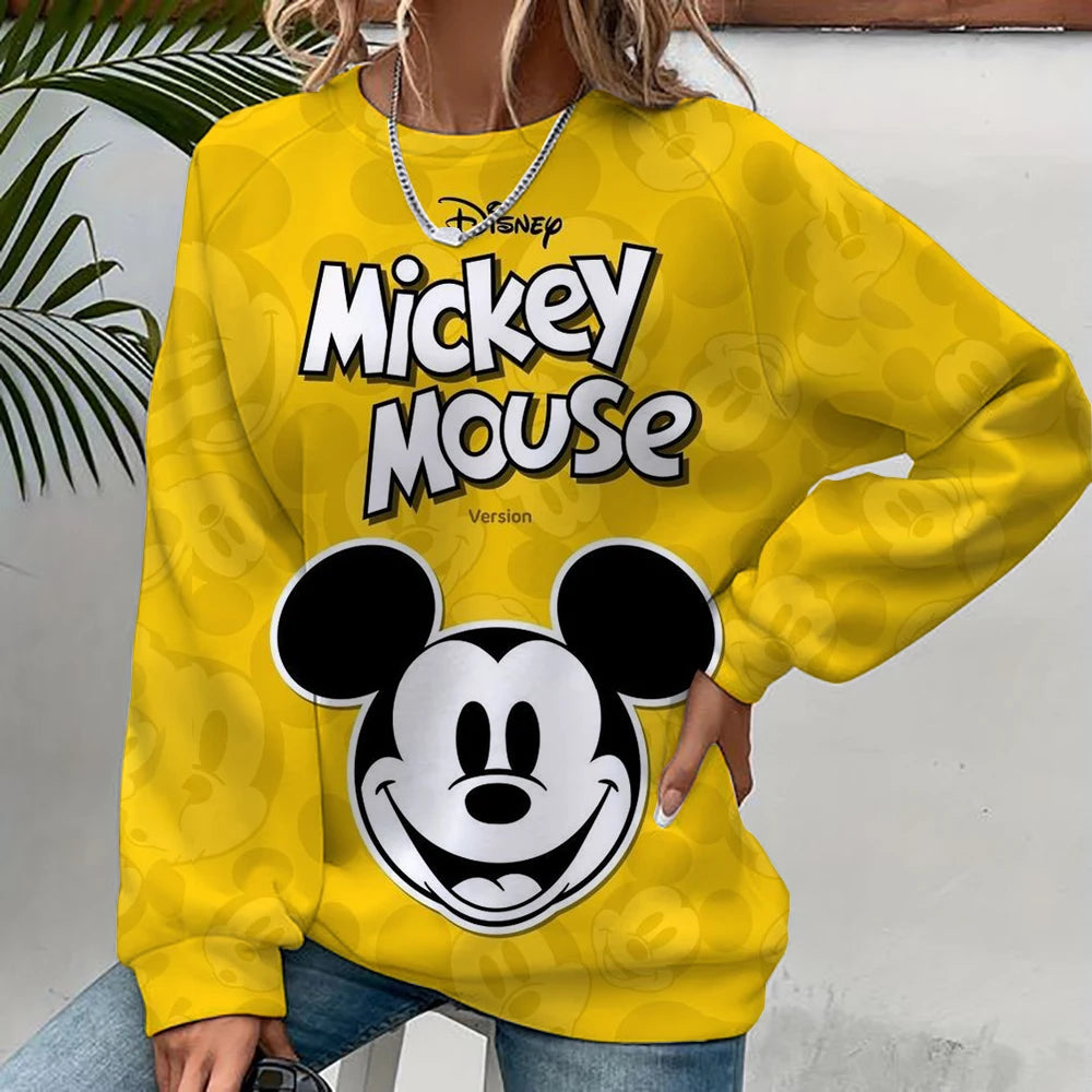 Mickey Mouse Print Women Hoodies Sweatshirts Streetwear Cute Oversized Hoodies Pullover Cropped Hoodies Females Y2k ANZ5JZ0205