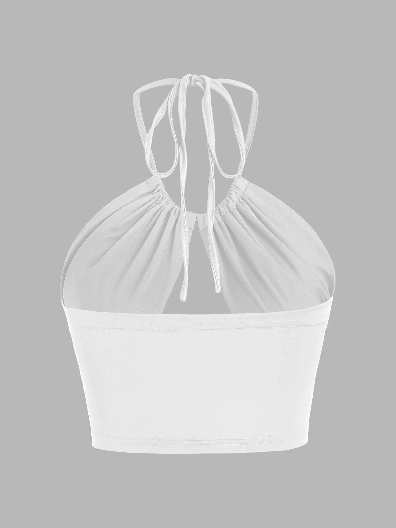 Europe and the United States solid color hanging neck small tube top hollowed out umbilical slim hot girl suspender vest