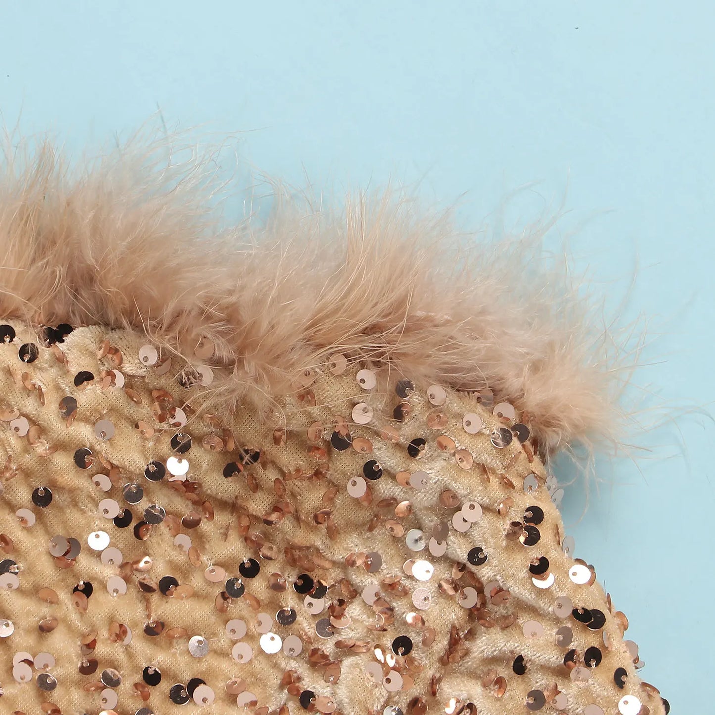 Women's Elegant Sequined Feather Slim Patchwork Bodysuits Spring Summer New Sexy Bodysuits Women Long Sleeve Backless Bodysuits