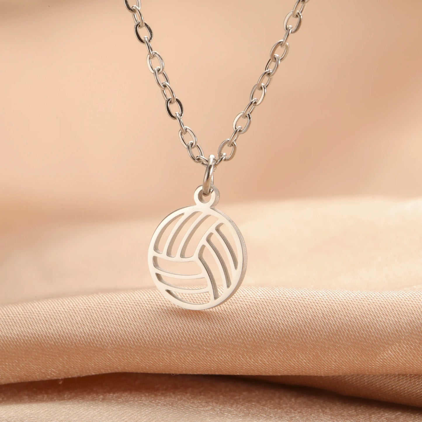 EUEAVAN 5pcs Mini Charms Stainless Steel Volleyball Charm for Bracelet Necklace Earrings DIY Jewelry Making Supplies Wholesale