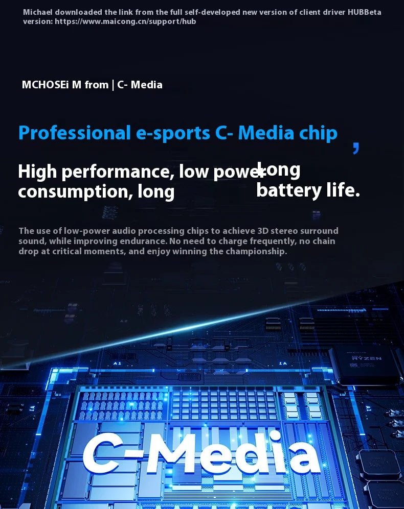 MCHOSE V9 pro Wireless Bluetooth Headset Low Delay Three Mode Microphone Noise Reduction Dynamic Sound for Office And Gaming Badiee Stylez