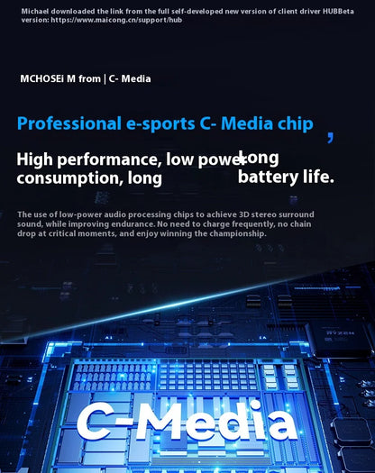 MCHOSE V9 pro Wireless Bluetooth Headset Low Delay Three Mode Microphone Noise Reduction Dynamic Sound for Office And Gaming Badiee Stylez