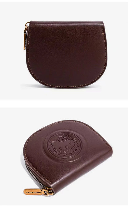 Kawaii Cartoon HELLO KITTY Retro Card Bag Girls Fashion Zipper ID Bag Storage Bag Lightweight Carrying Mini Wallet Women Gifts