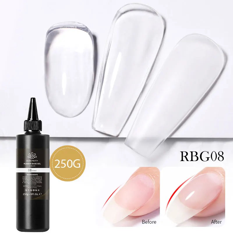 BORN PRETTY 250g Translucent Jelly Red Nude Gel Nail Polish Winter Autumn Manicure Soak Off UV LED Nail Art Gel Christmas Red 250grubber08