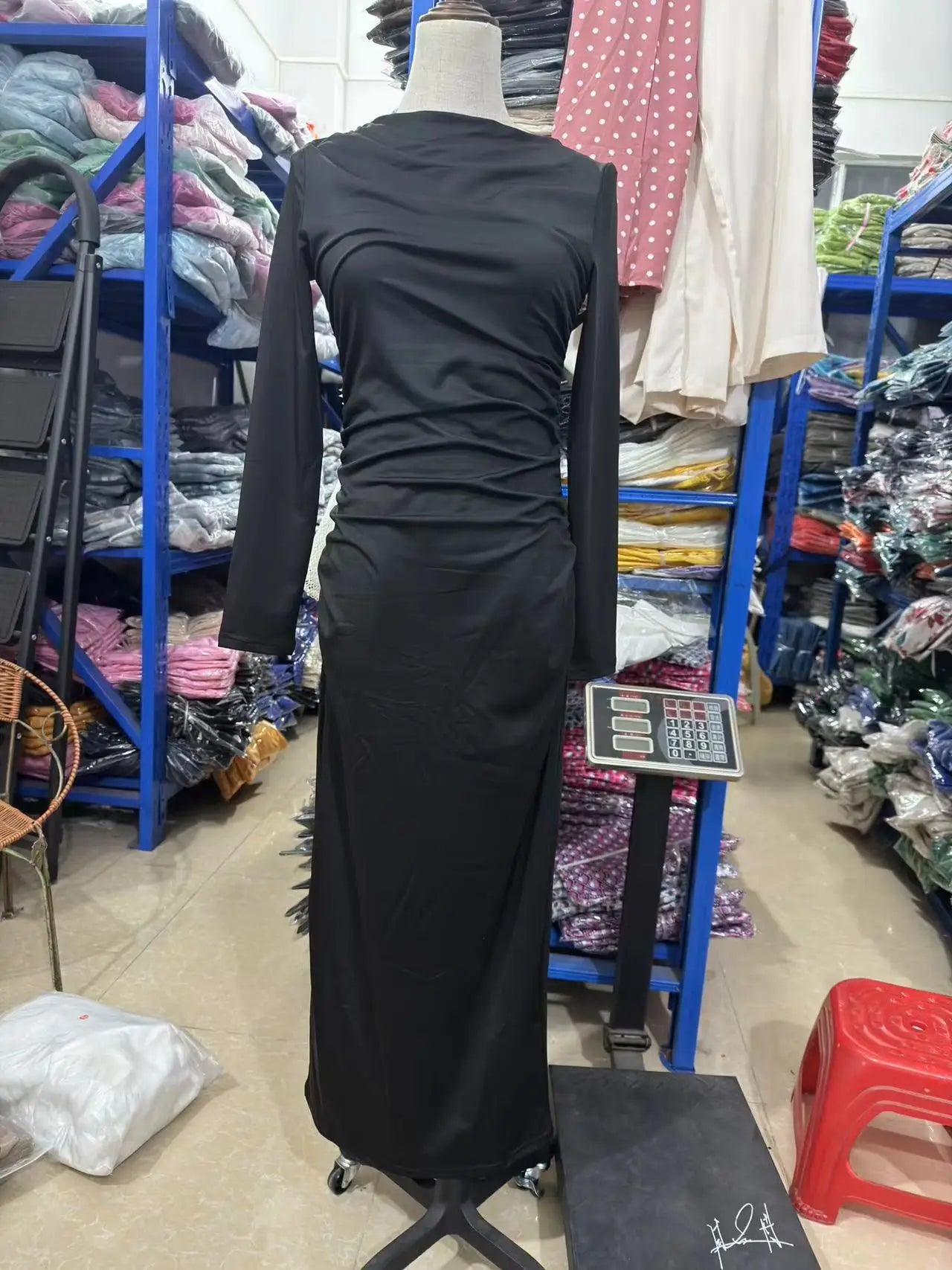 Sexy Bodycon Long Sleeve Midi Dress Women 2024 Autumn Slim Solid Party Package Hip Elegant Dresses For Women Robe Femme