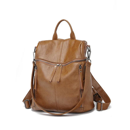 Luxury Genuine Leather Women's Backpack High Quality Fashion Cowhide Backpacks Women Casual Large Capacity Brand Shoulder Bags