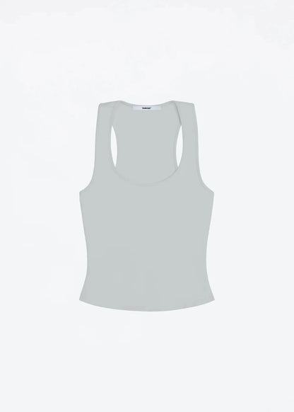 Tank Classic X-shaped Backless Baby Blue and Misty Gray Multi-color Comfortable Elastic Waist Tight Fit Backless Top Misty Gray