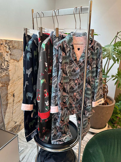 Women's Winter Pyjama Suit Print Long Sleeve Turn Down Collar Female Clothes 100% Cotton Single Breasted Sleepwear for Female