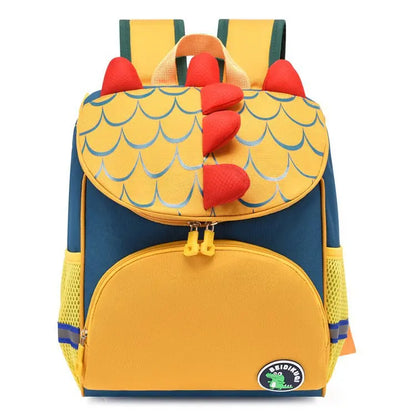 Personalized Name Kindergarten Schoolbag for Boys and Girls Cute Cartoon Backpack Dinosaur Embroidery Children's Bag Yellow