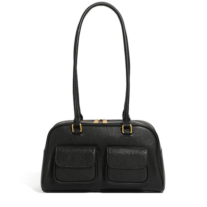 Hifashion Luxury Genuine Leather Underarm Shoulder Bags For Women 2025 Trend Designer Pillow Satchel Tote Office Ladies Handbags Black