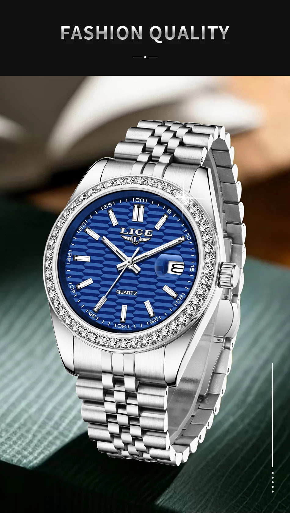 Relogio LIGE Women's Watch Luxury Fashion Quartz Ladies clock Stainless Steel Waterproof Calendar Watch for Women montre femme