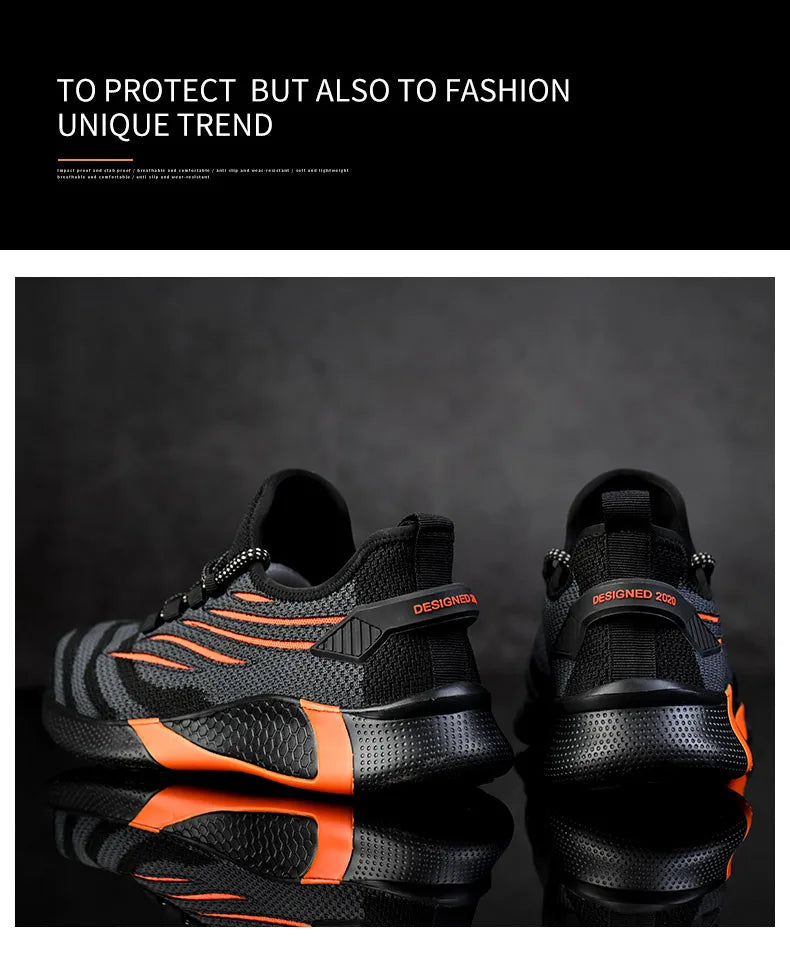 Men Work Safety Shoes Anti-puncture Working Sneakers Male Indestructible Work Shoes Men Boots Lightweight Men Shoes Safety Boots - Badiee Stylez
