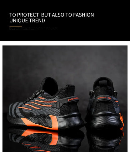 Men Work Safety Shoes Anti-puncture Working Sneakers Male Indestructible Work Shoes Men Boots Lightweight Men Shoes Safety Boots - Badiee Stylez