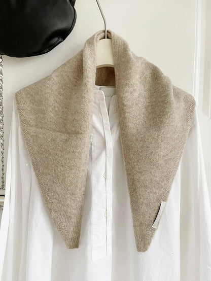 British Korean Style Niche Wool Knitted Triangular Scarf Women Headscarf Knitted Scarf Multi-functional Warm Knitted Scarf Badiee Stylez