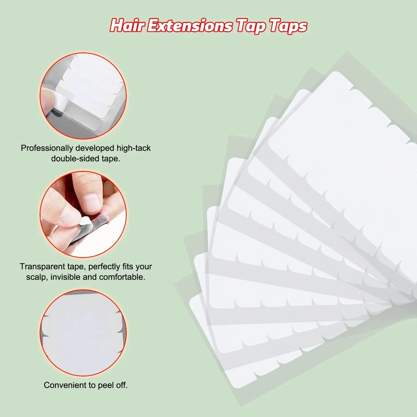 60/120/180/360pcs Hair Extension Tape Tabs,Double Sided Tape in Extension,Adhesive Wig Tape  Beauty Tool for Hair Extensions Wig