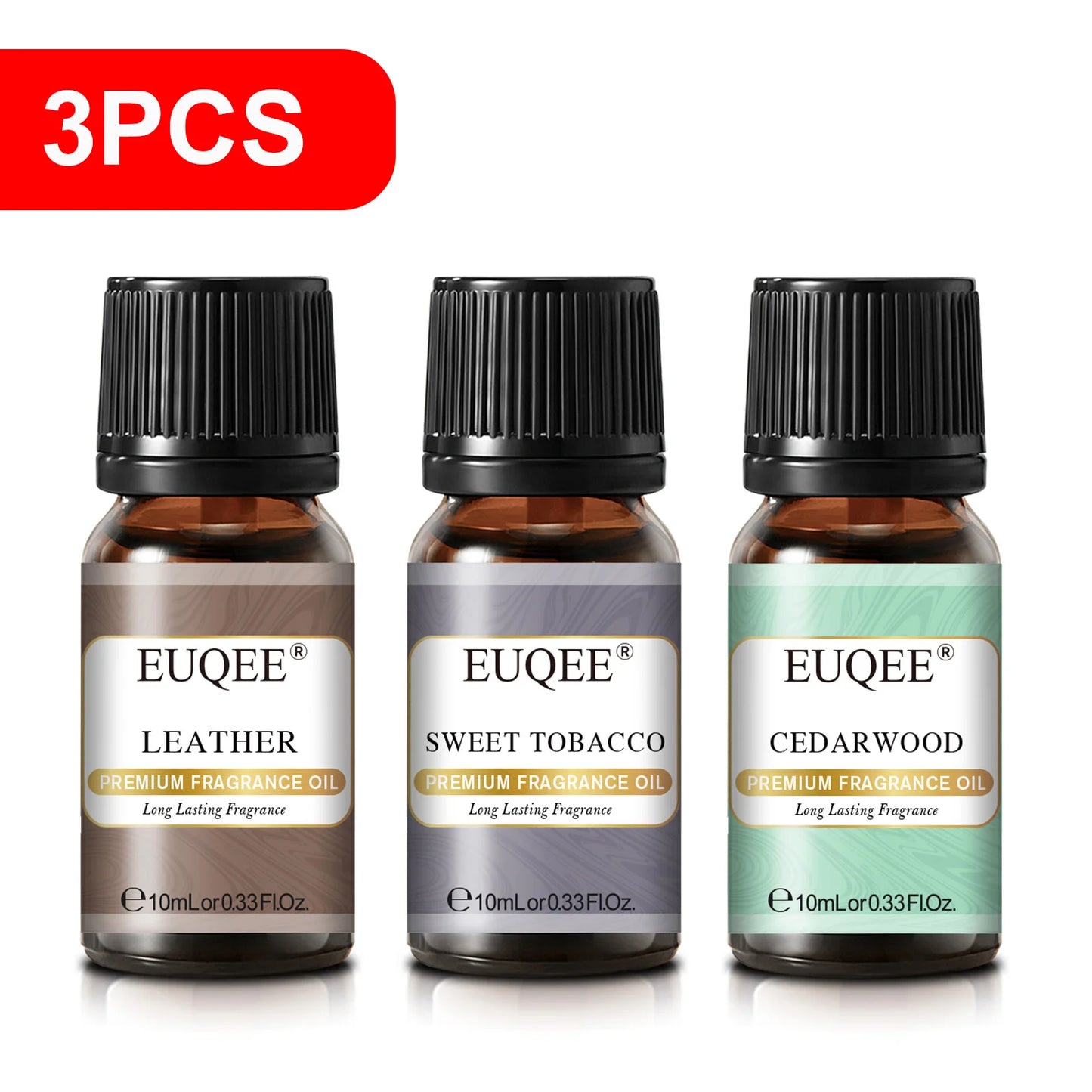EUQEE 10ML Men's Fragrance Oil For Car Diffuser,Making Candle Leather Forest Pine Coffee Cake Cedarwood Bay Rum 1pcs/3pcs/6pcs - Badiee Stylez