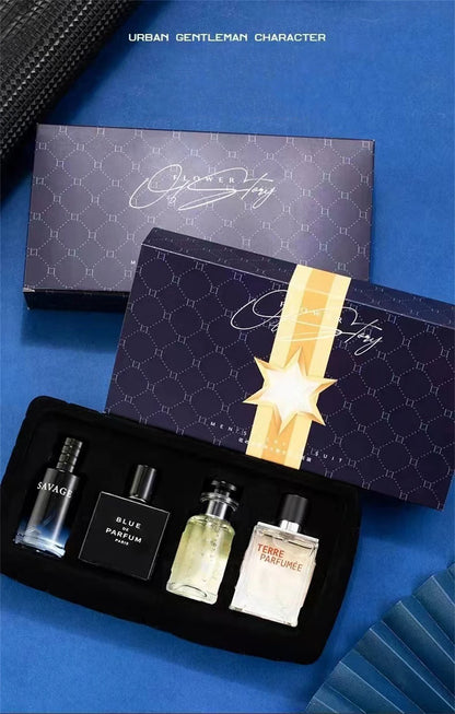 Luxury Brand Perfume Men Cologne Parfums Homme Gift Box 4Pcs Set 100ml Perfumes Masculinos Natural Floral Fruity Scent Spray - Badiee Stylez