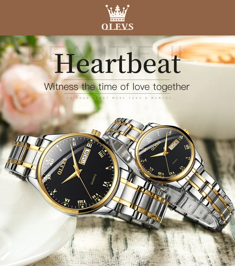 OLEVS Brand Belt Style Double Calendar Quartz Women's Watch 5582