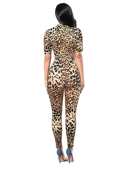 New Autumn and Winter Short Sleeve V Neck Bodycon Jumpsuit Full Lengt Rompers Women Jumpsuits Badiee Stylez