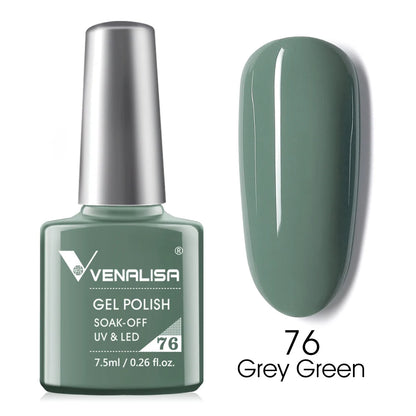 VENALISA Nail Gel Polish 7.5ml Super Glossy Glitter Gellack Great Coverage Soak Off UV LED Semi Permanent Beauty Nail Manicure 76