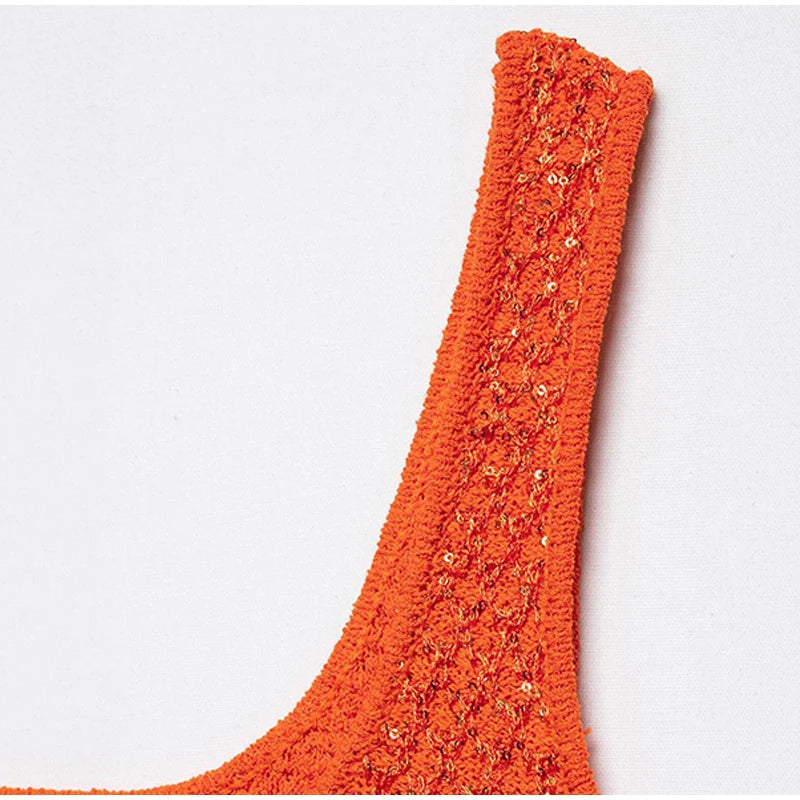 Fashion Bright Silk Knitted Vest For Women Elegant sleeveless U Neck Chic Cropped Tank Tops female Y2K Street Evening Partywear