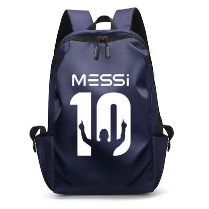 Football Super Stars MESSI Backpack Boy Girl Unisex College Student Backpack Women Men Laptop Teens Student USB Port Rucksack Blue B063
