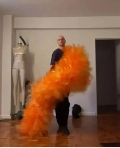 Fashion Stage ball party Club fluffy Ruffle edge tulle boas shawl cape wraps tippet cappa opera cape wedding accessory Badiee Stylez