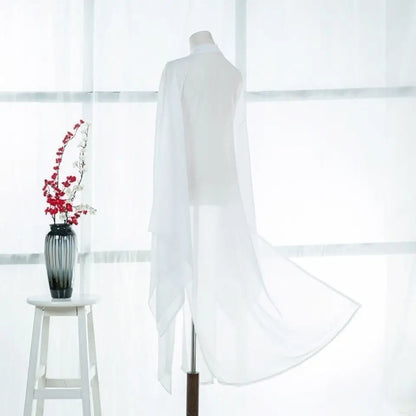 2025 new summer women long chiffon Cardigan sunscreen three quarter sleeve black blue white fashion thin cardigan