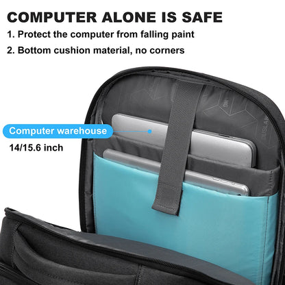 Men's 17.3 Inch Laptop Backpack for Travel College Backpack Waterproof Notebook Business Shoulder Bag With USB Charging Port